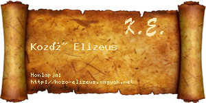 Kozó Elizeus névjegykártya